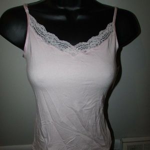GAP BABY PINK LACE SPAGHETTI STRAPS TANK TOP NEW